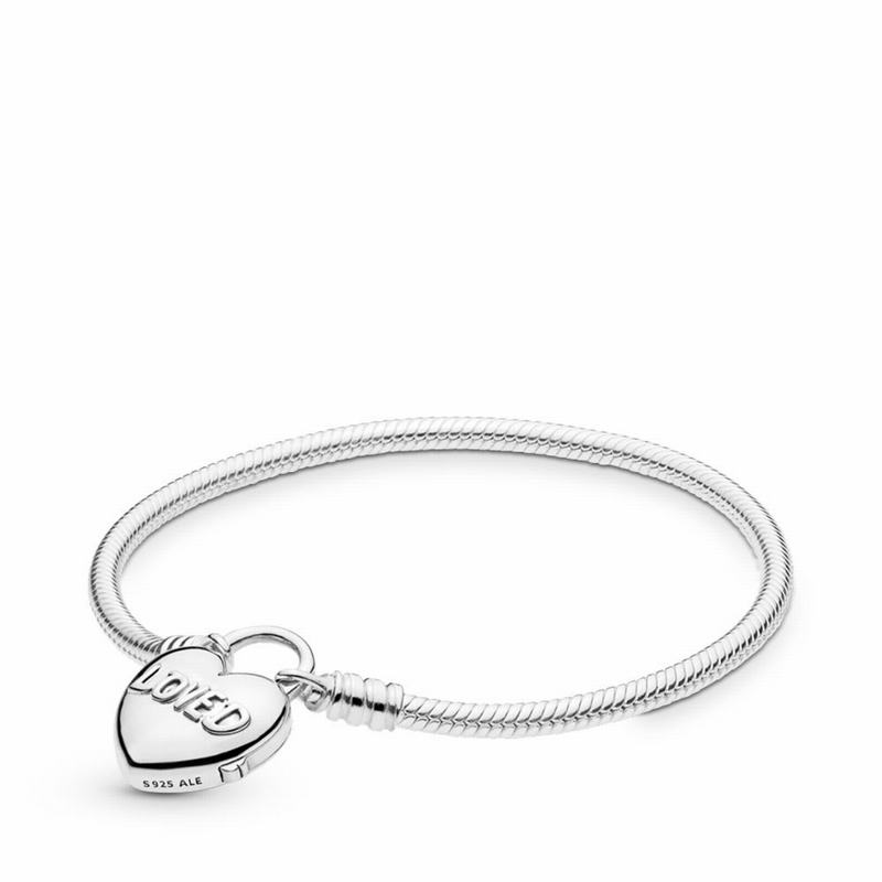 Pandora You Are Loved Heart Padlock Bracelet Silver Egypt BA5370928